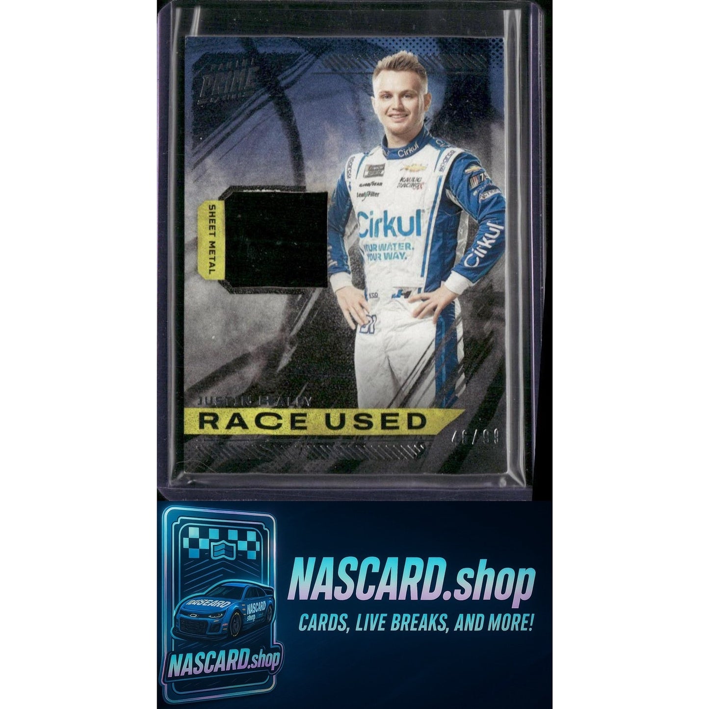 2023 Panini Prime #RU-JHA Justin Haley Race Used Sheet Metal #/99