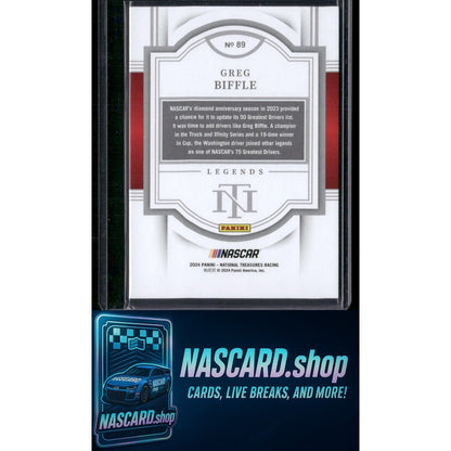 2024 Panini National Treasures #89 Greg Biffle Holo Gold #/10 - NASCARD.shop