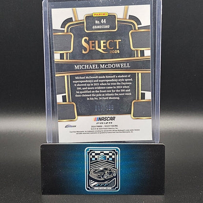 2024 Panini Select - Grandstand Light Blue Prizm #44 Michael McDowell /199 - NASCARD.shop
