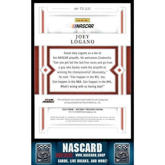 2024 Panini National Treasures #TS-JLO Joey Logano Treasured Swatches