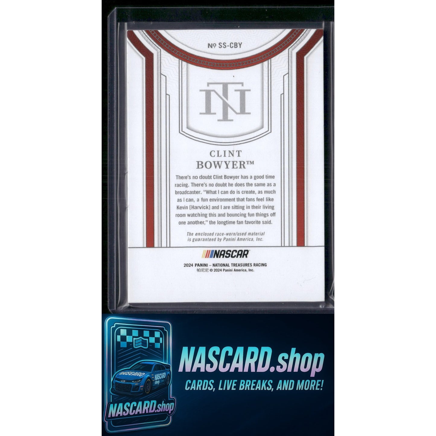 2024 Panini National Treasures Clint Bowyer Silhouettes Holo Silver #25/25 - NASCARD.shop