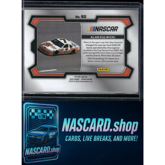2024 Panini Prizm #92 Alan Kulwicki White Sparkle - NASCARD.shop
