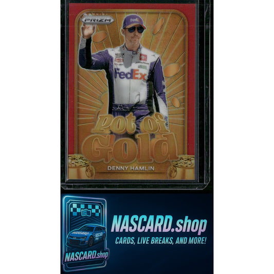 2024 Panini Prizm #7 Denny Hamlin Pot Of Gold Red #/99 - NASCARD.shop