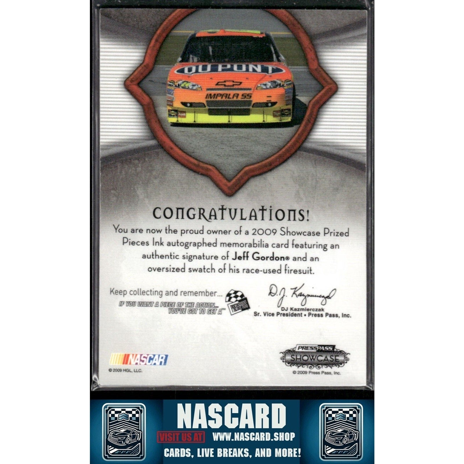 2009 Press Pass Showcase Prized Pieces Ink Green Jeff Gordon /5 (AU) - NASCARD.shop