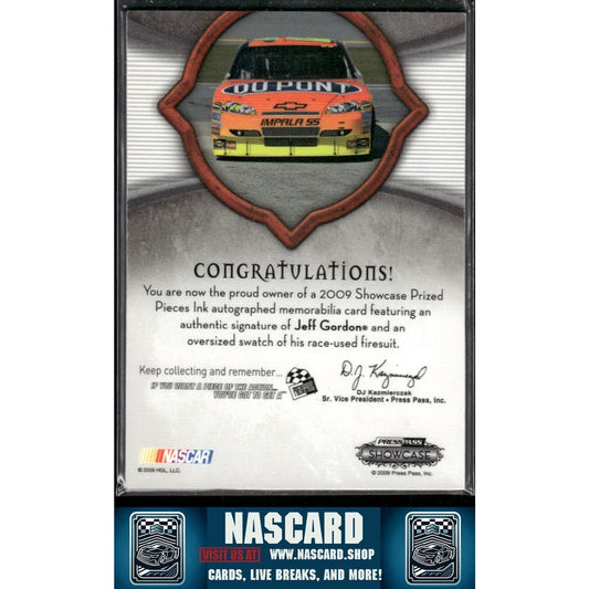 2009 Press Pass Showcase Prized Pieces Ink Green Jeff Gordon /5 (AU)