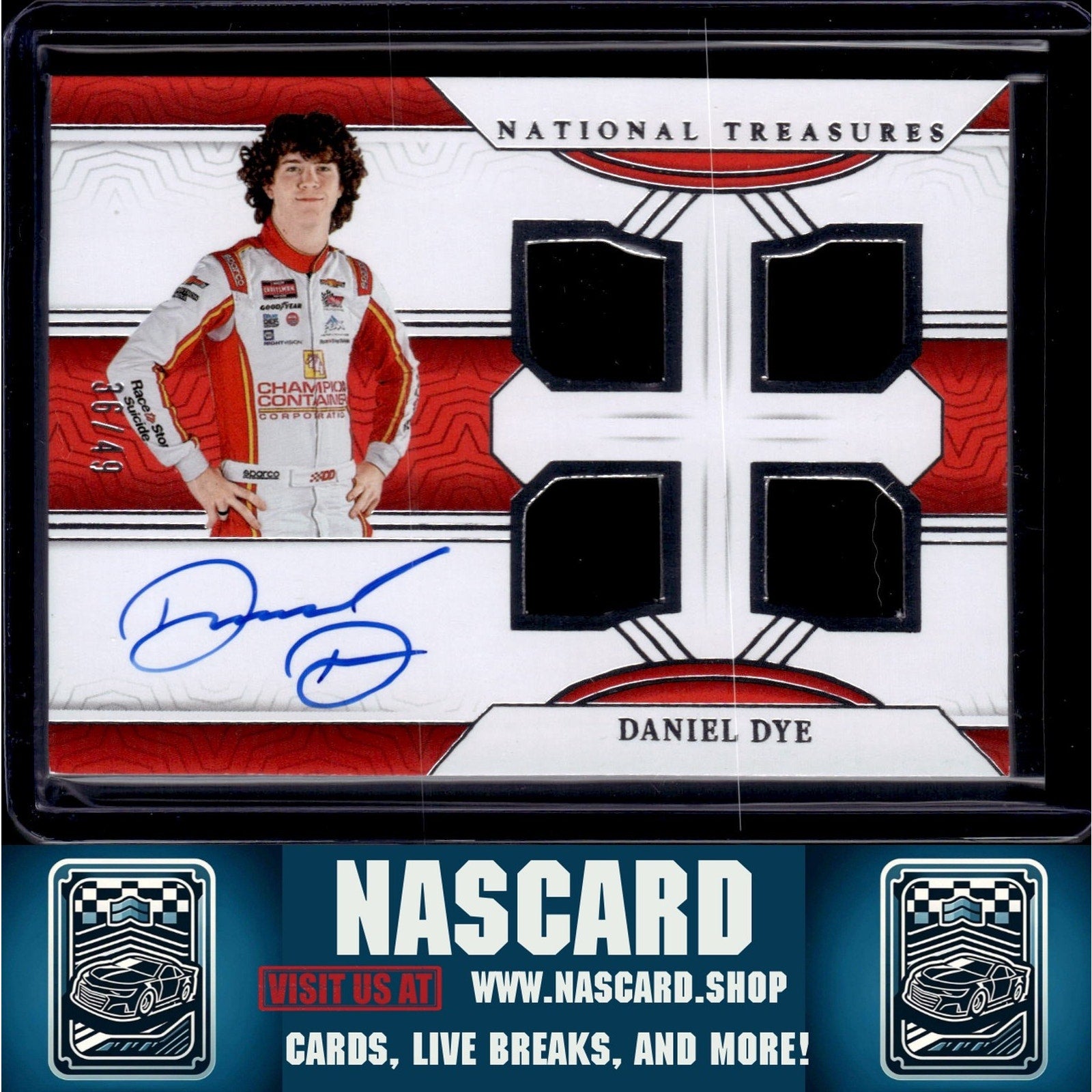 2024 Panini National Treasures #QRG-DDY Daniel Dye Quad Race Gear Graphs - NASCARD.shop