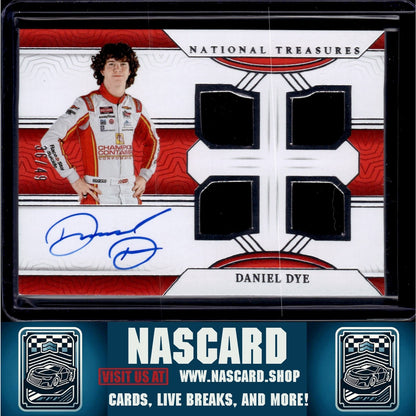 2024 Panini National Treasures #QRG-DDY Daniel Dye Quad Race Gear Graphs - NASCARD.shop