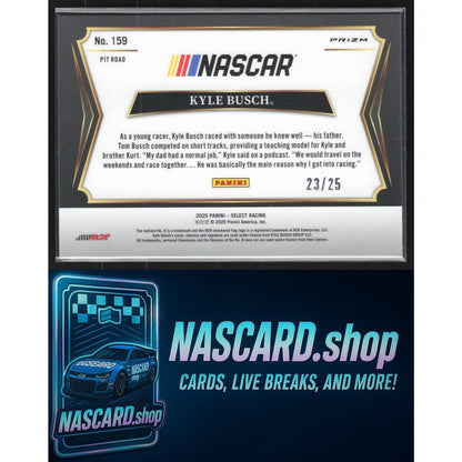 2025 Panini Select #159 Kyle Busch Tie-Dye Prizms #/25