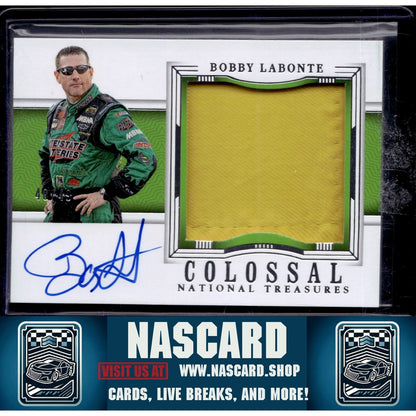 2024 Panini National Treasures Bobby Labonte Colossal Material Auto #/49 - NASCARD.shop