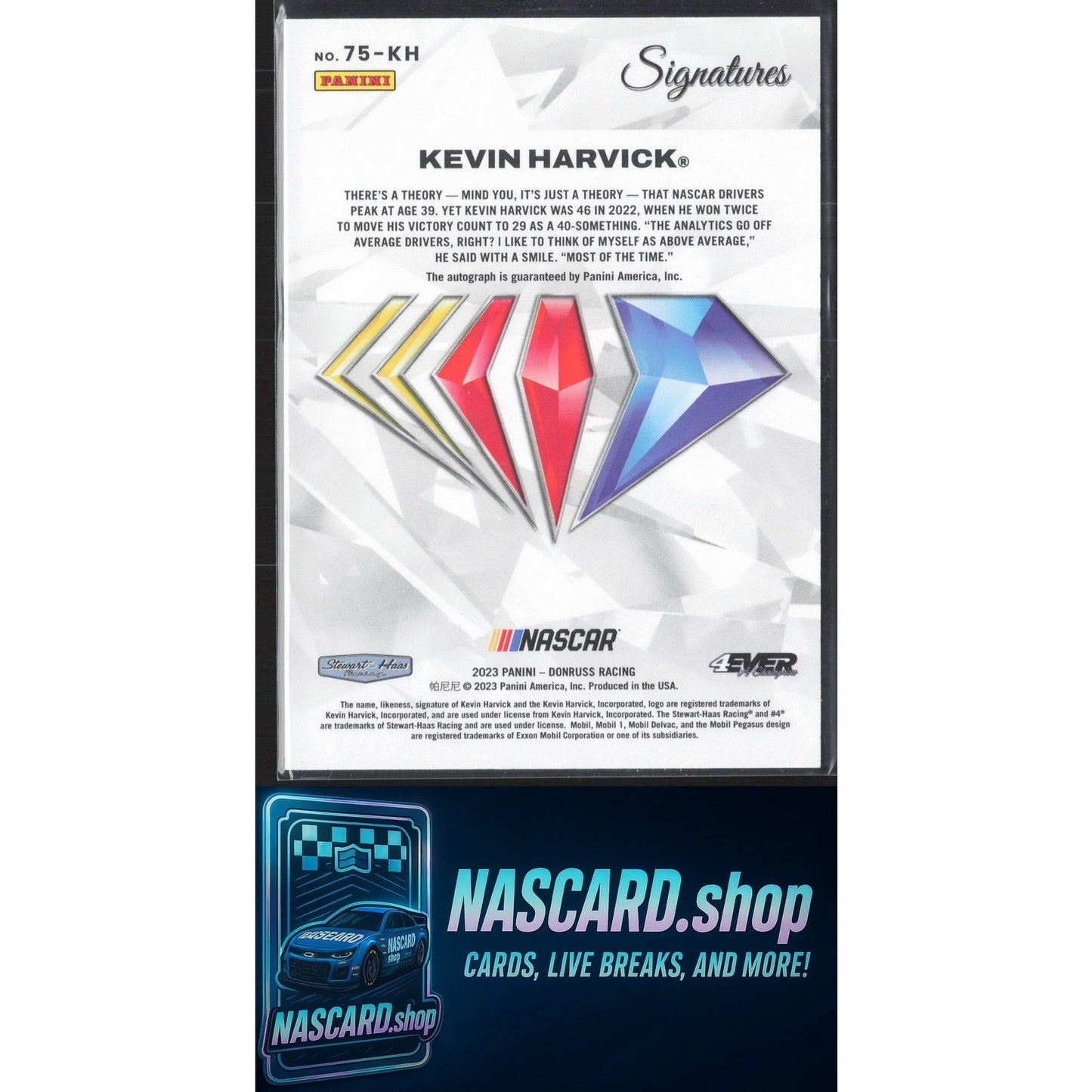 2023 Panini National Treasures Kevin Harvick NASCAR 75th Anniversary Signatures