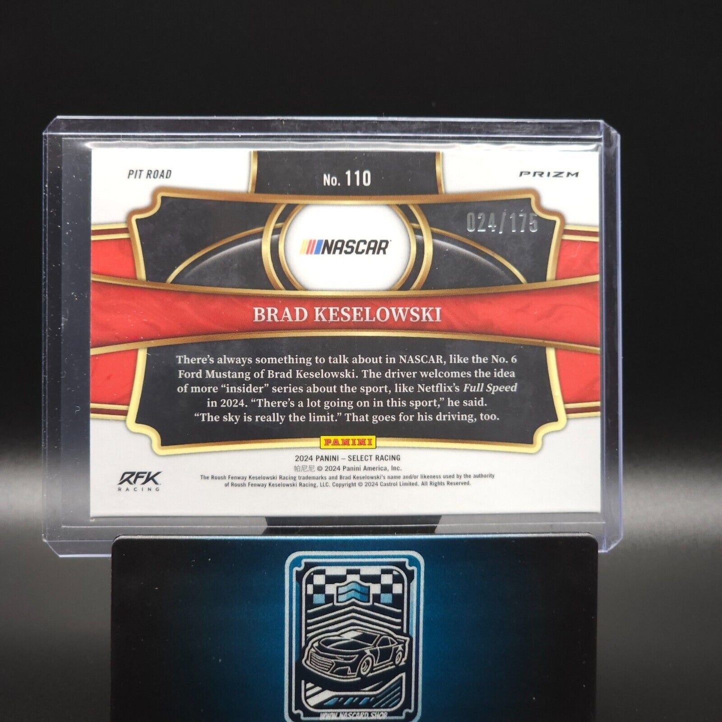 2024 Panini Select - Pit Road Blue Prizm #110 Brad Keselowski /175 - NASCARD.shop