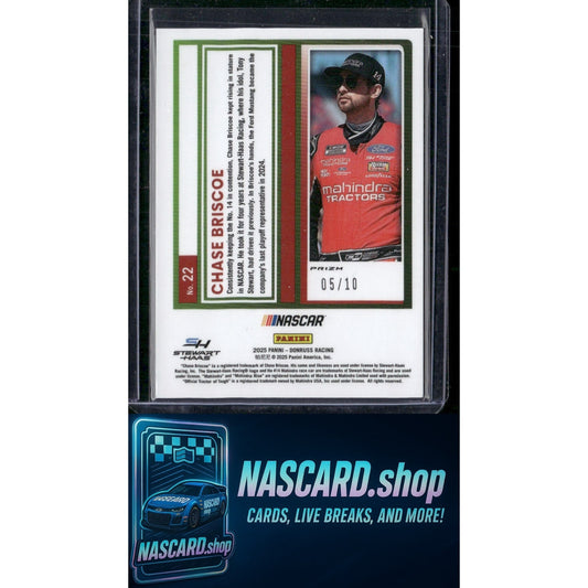 2025 Donruss #22 Chase Briscoe Optic Gold #/10 - NASCARD.shop
