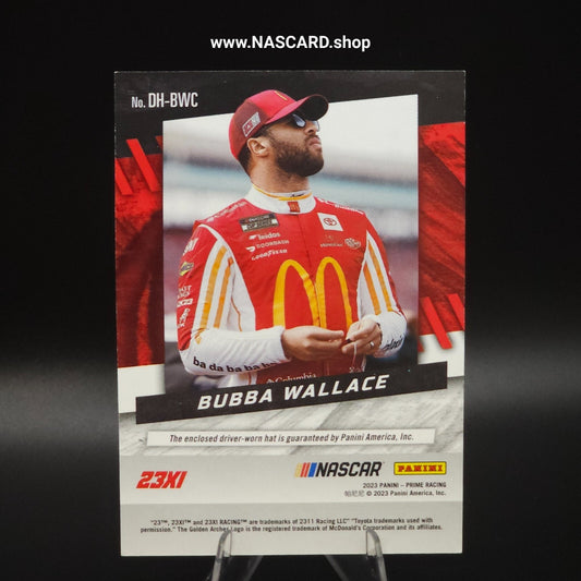 2023 Panini Prime Racing Driver Hats NASCAR Laundry Tages Bubba Wallace 1/1