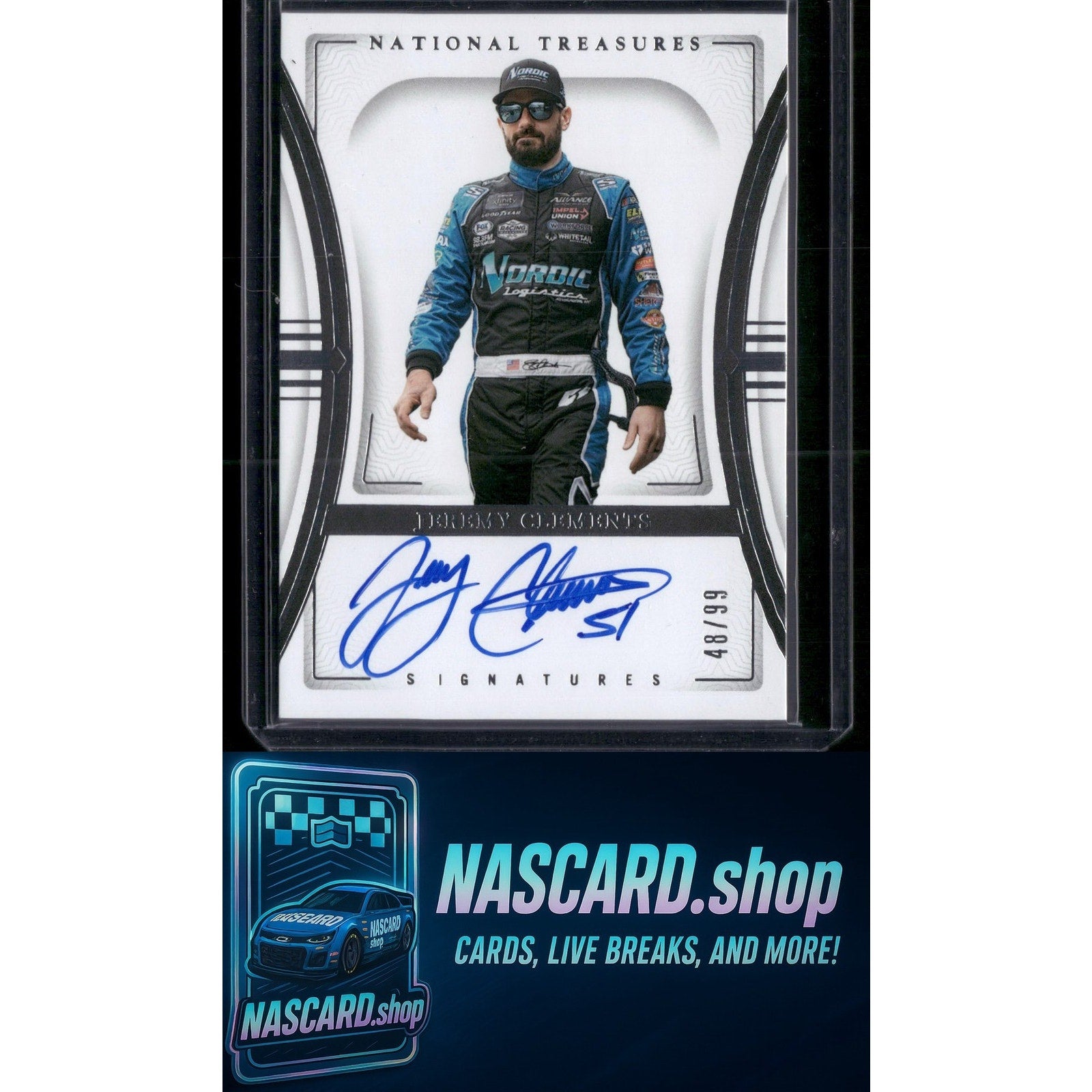 2024 Panini National Treasures #S-JGT Jeremy Clements Signatures #/99 - NASCARD.shop