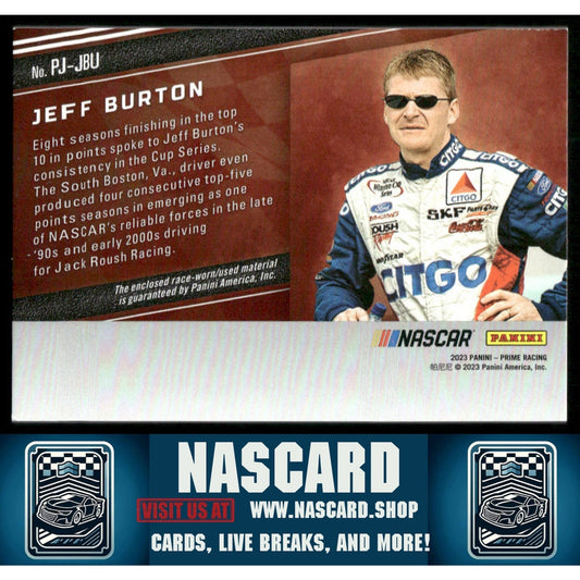 2023 Panini Prime #PJ-JBU Jeff Burton Prime Jumbo Prime Colors