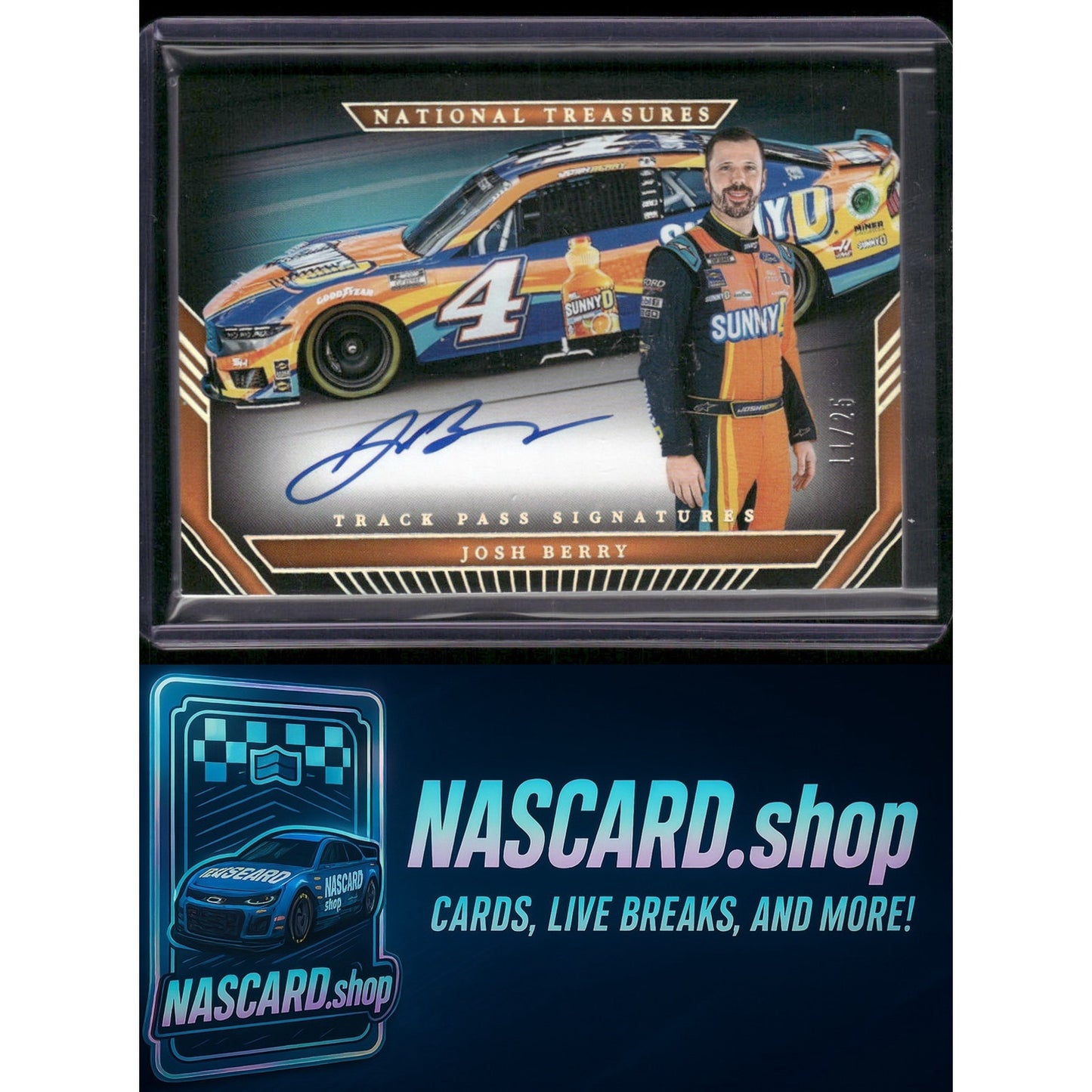 2024 Panini National Treasures Josh Berry Track Pass Signatures Holo Silver #/25