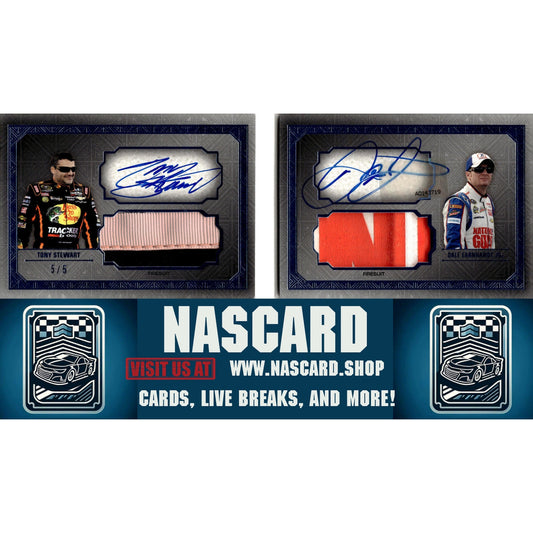 2014 Press Pass Five Star Tony Stewart/ Dale Jr Autograph Booklet Blue #5/5