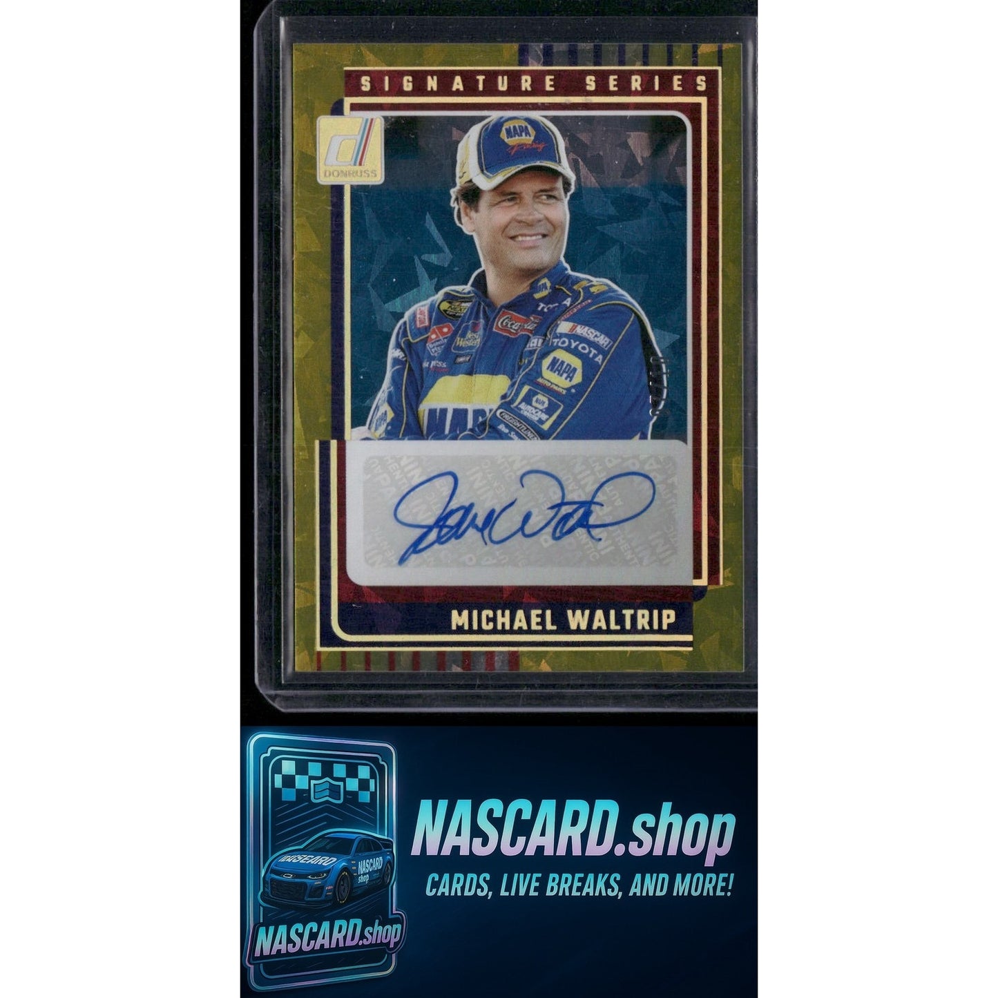 2025 Donruss #SS-MWP Michael Waltrip Signature Series Gold Ice #/10