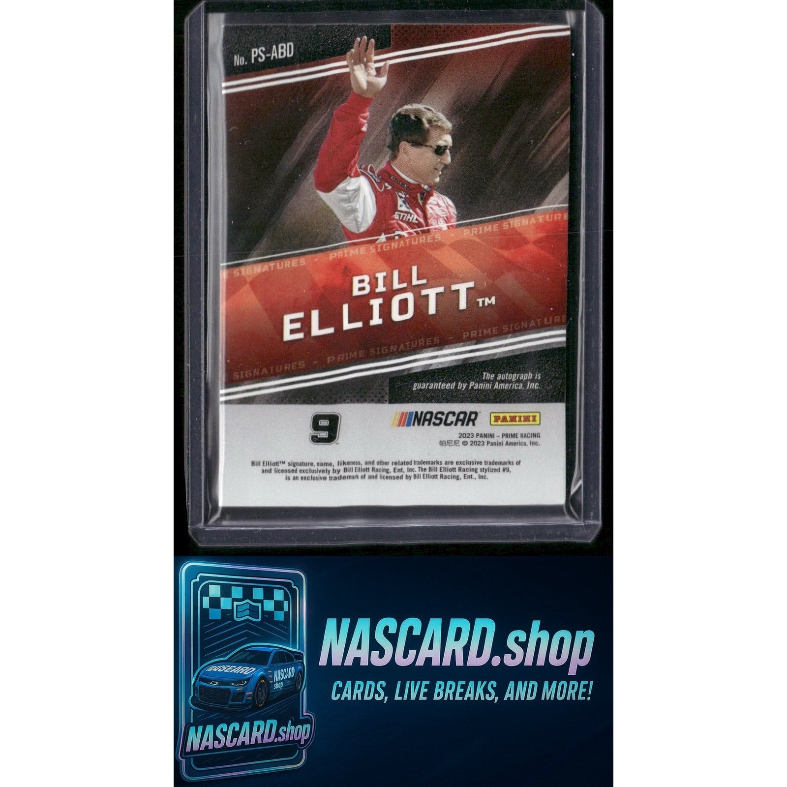 2023 Panini Prime #PS-ABD Bill Elliott Prime Signatures #/99 - NASCARD.shop