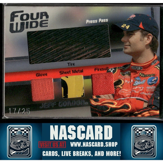 2008 Press Pass Four Wide Race Used Memorabilia Jeff Gordon /25