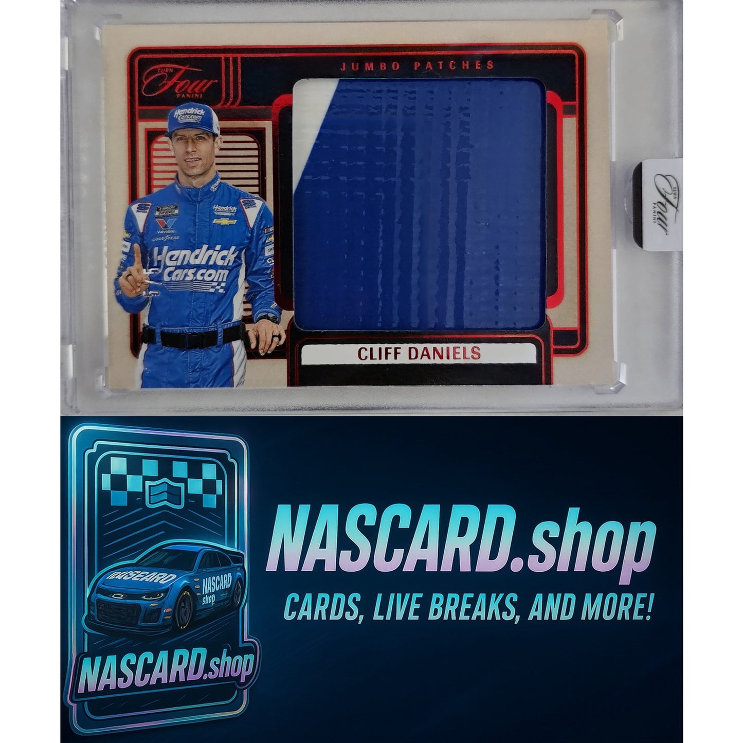 2025 Panini Turn Four Racing Cliff Daniels Jumbo Patches Red #5/5