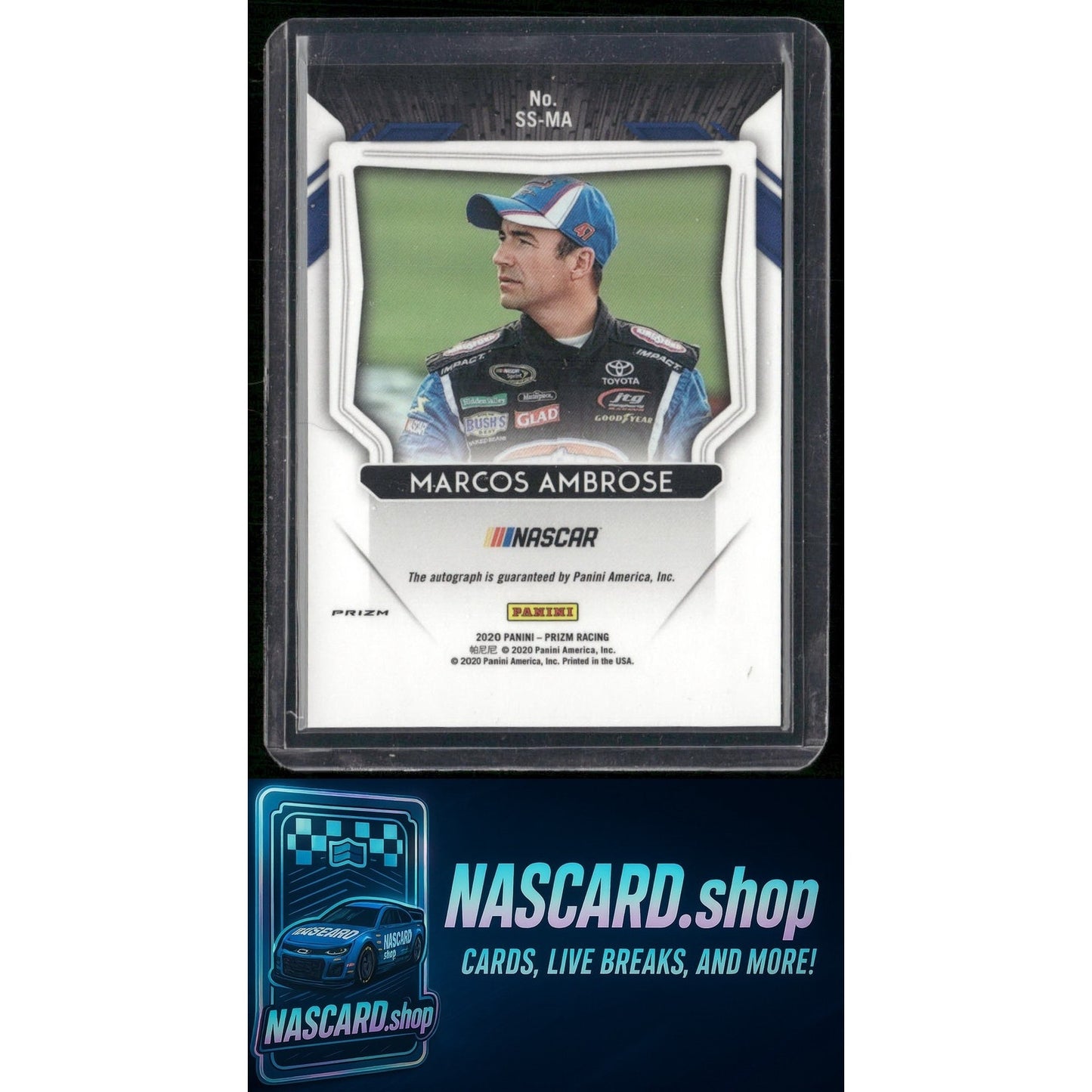 2020 Panini Prizm #SS-MA Marcos Ambrose Scripted Signatures Prizm