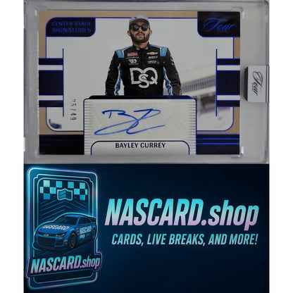 2025 Panini Turn Four #CSS-BCY Bayley Currey Center Stage Signatures Blue #/49