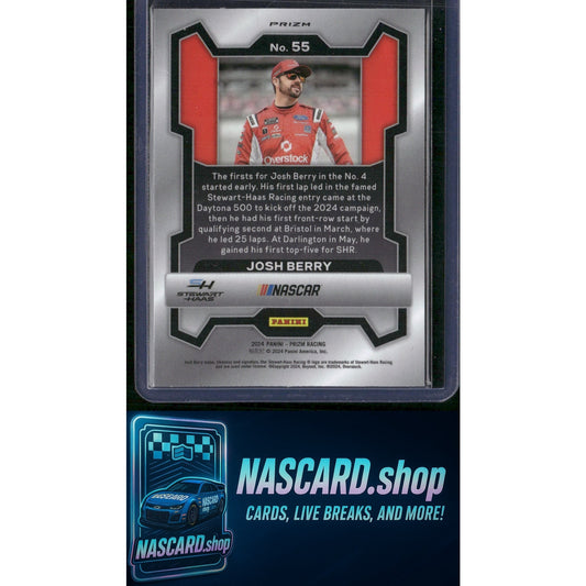 2024 Panini Prizm #55 Josh Berry White Sparkle - NASCARD.shop