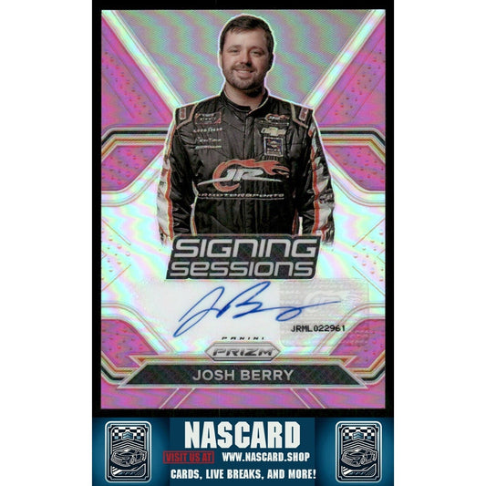 2021 Panini Prizm - Signing Sessions Pink Prizm Josh Berry #S-JB (AU, RC) /50