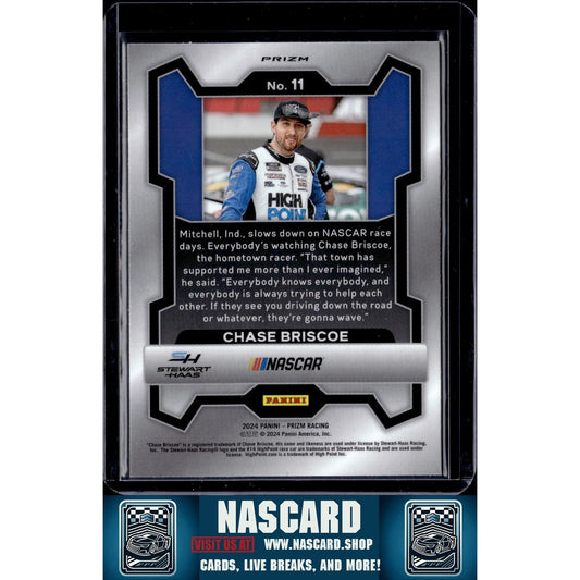 2024 Panini Prizm #11 Chase Briscoe White Sparkle