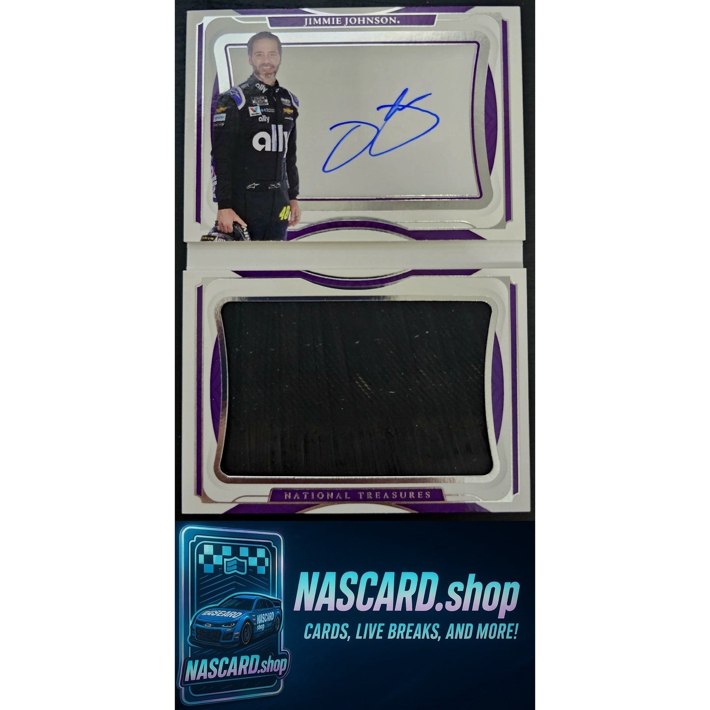 2022 Panini National Treasures Jimmie Johnson Jumbo Tire Signature Booklet #/25