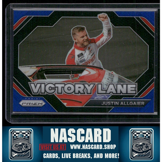 2024 Panini Prizm #24 Justin Allgaier Victory Lane Blue