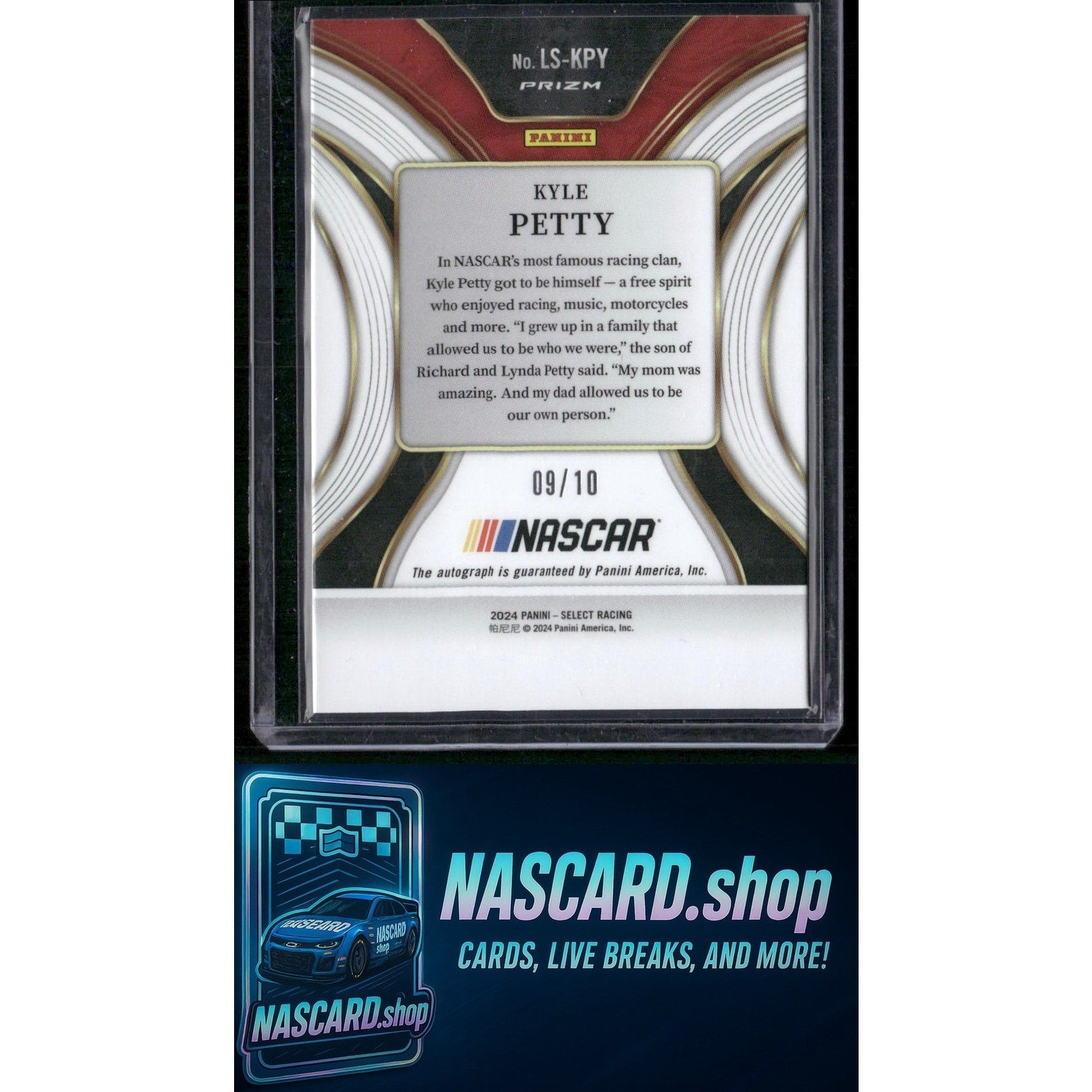2024 Panini Select #LS-KPY Kyle Petty Legendary Signatures Gold Prizms #/10 - NASCARD.shop