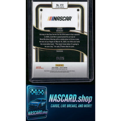 2025 Panini Select #272 Josh Berry Tie-Dye Prizms #/25