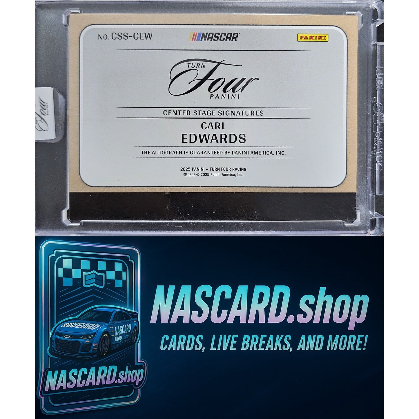 2025 Panini Turn Four Carl Edwards Center Stage Signatures Holo Silver #/40