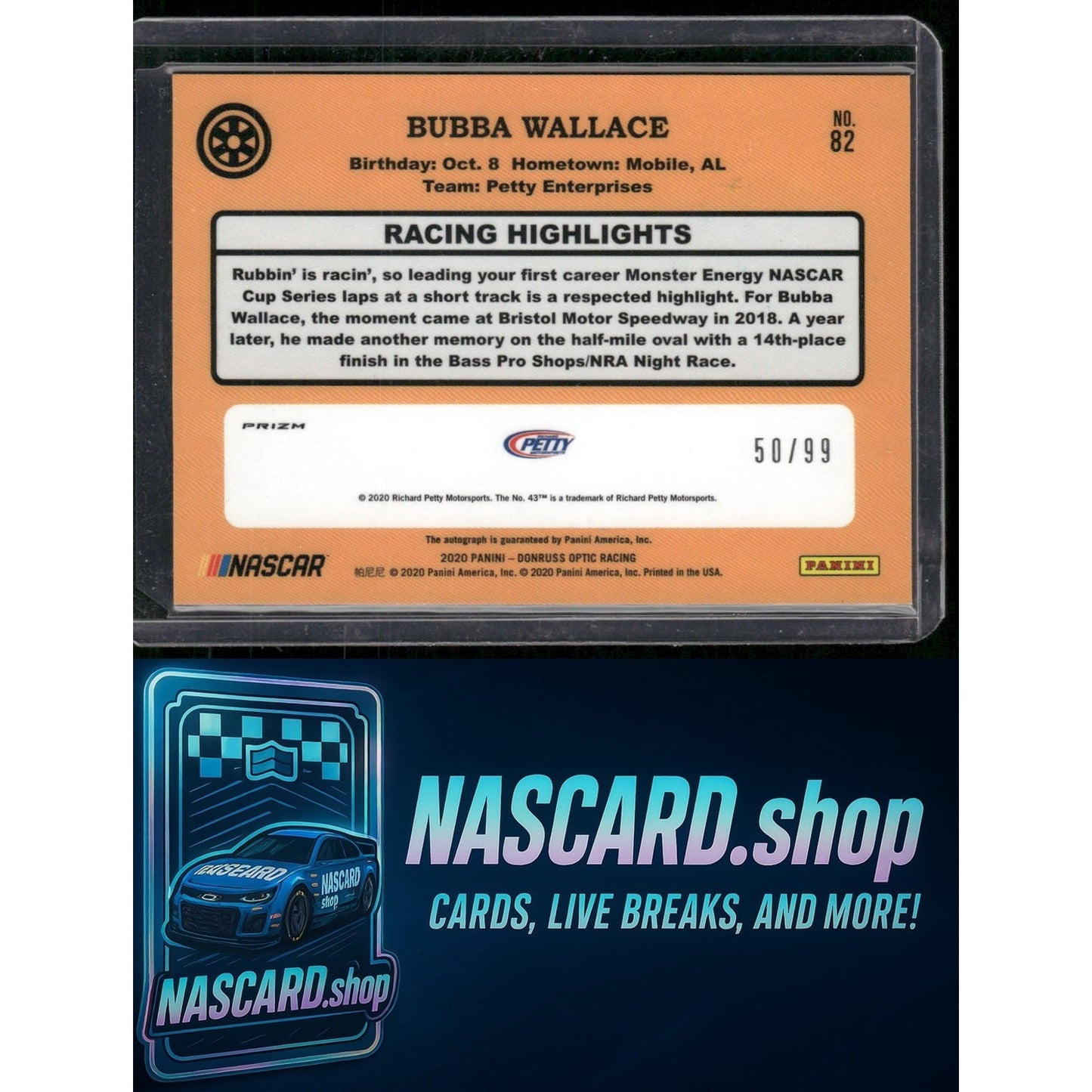 2020 Donruss #82 Bubba Wallace Optic