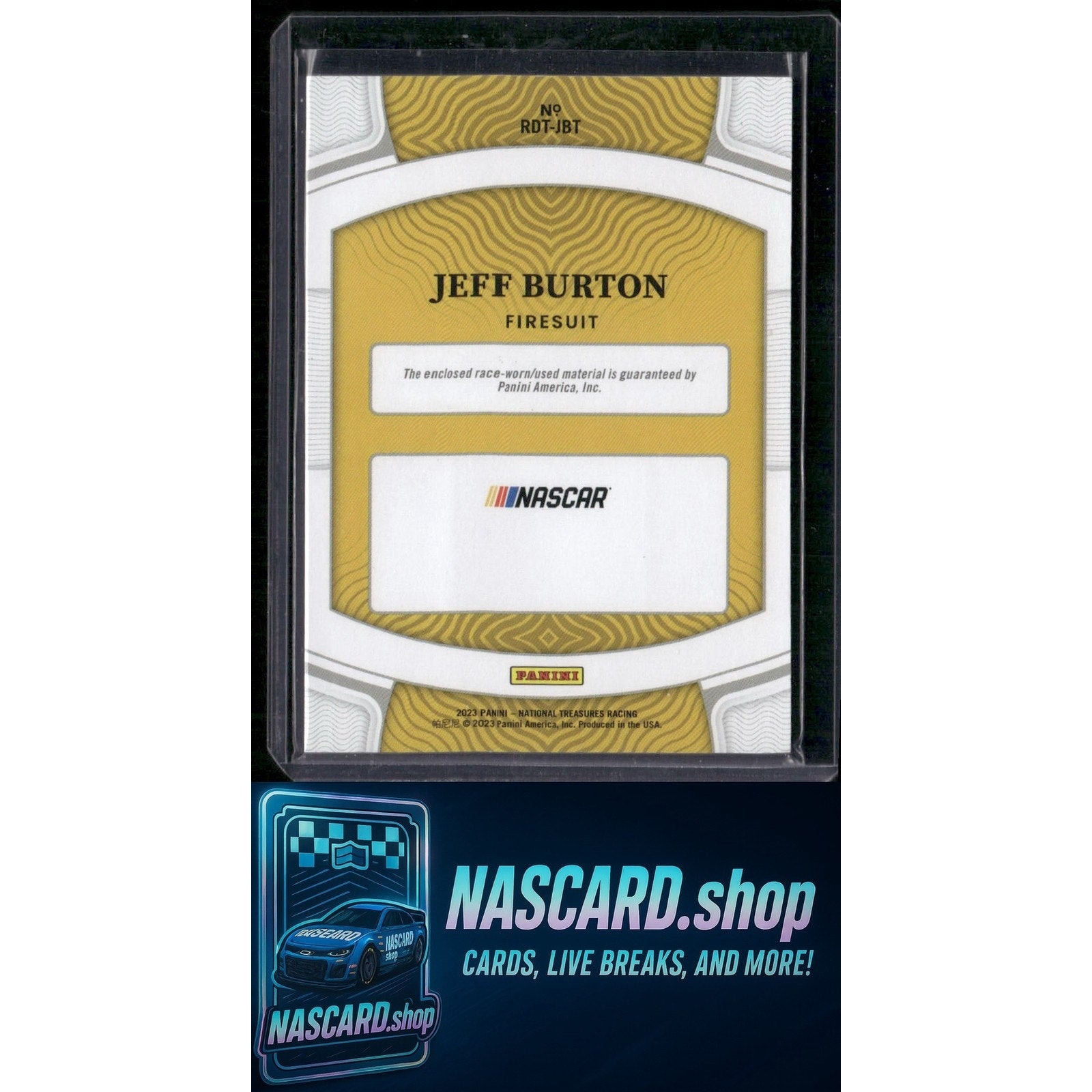 2023 Panini National Treasures Jeff Burton Race Day Treasures Firesuits #/99 - NASCARD.shop