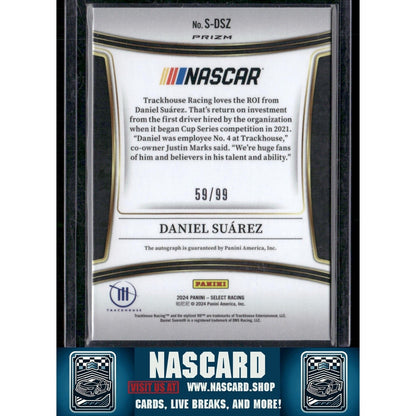 2024 Panini Select #S-DSZ Daniel Suarez Signatures Blue Prizms #/99