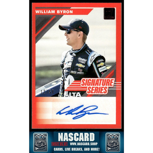 2020 Panini Donruss NASCAR - Signature Series William Byron #SS-WB Red /50 (AU)