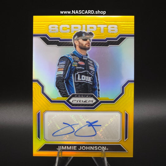 2023 Panini Prizm - Scripts Jimmie Johnson #S-JJH Gold Prizm /10 (AU)