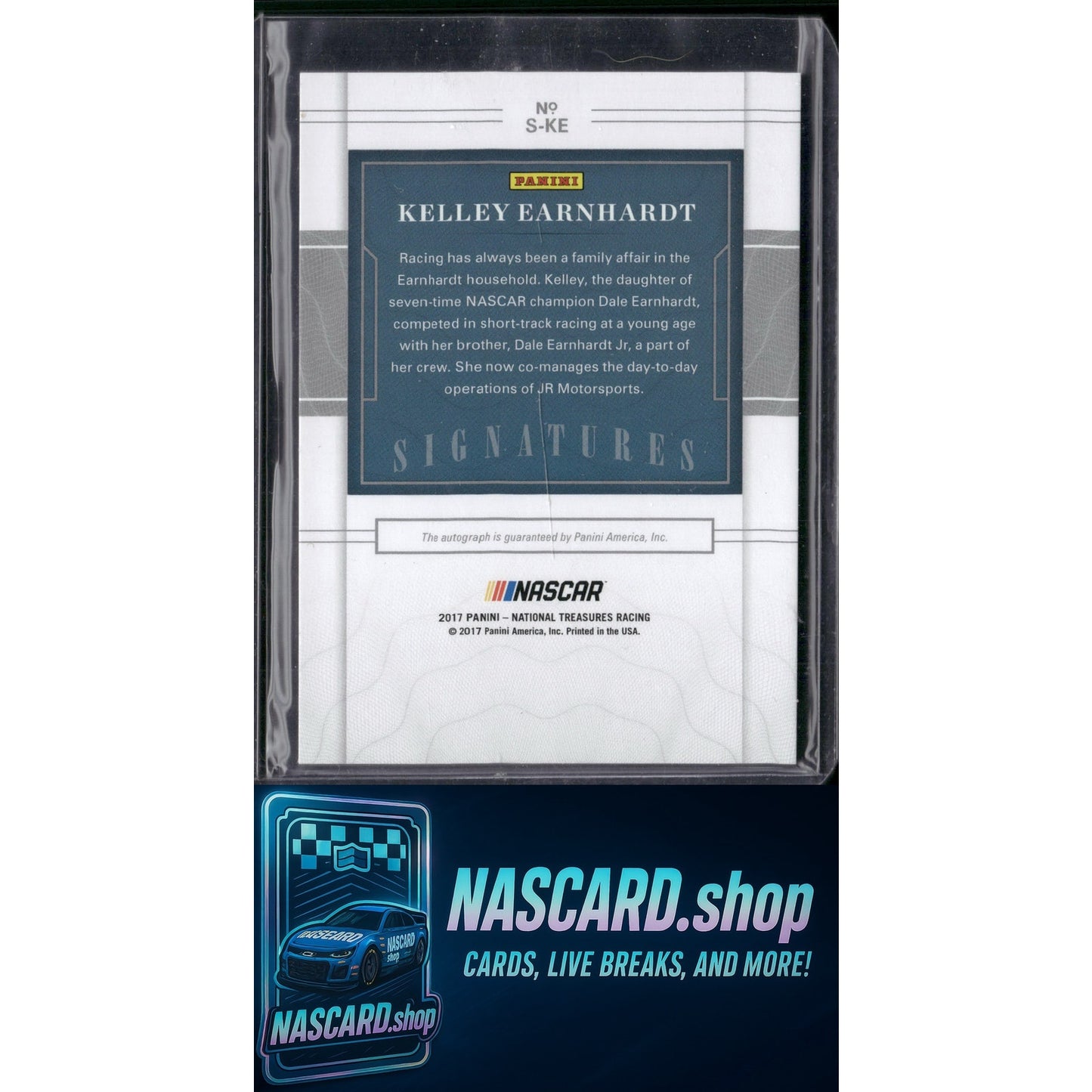 2017 Panini National Treasures #S-KE Kelley Earnhardt Signatures Gold #/25 - NASCARD.shop