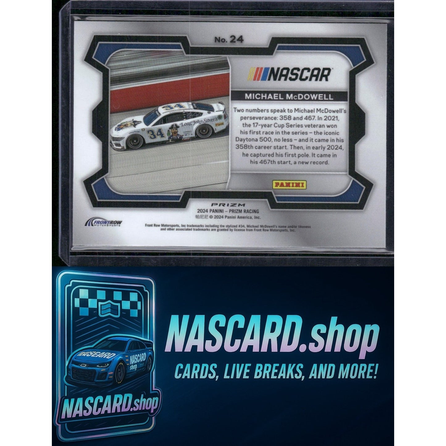 2024 Panini Prizm #24 Michael McDowell White Sparkle