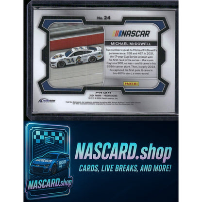 2024 Panini Prizm #24 Michael McDowell White Sparkle