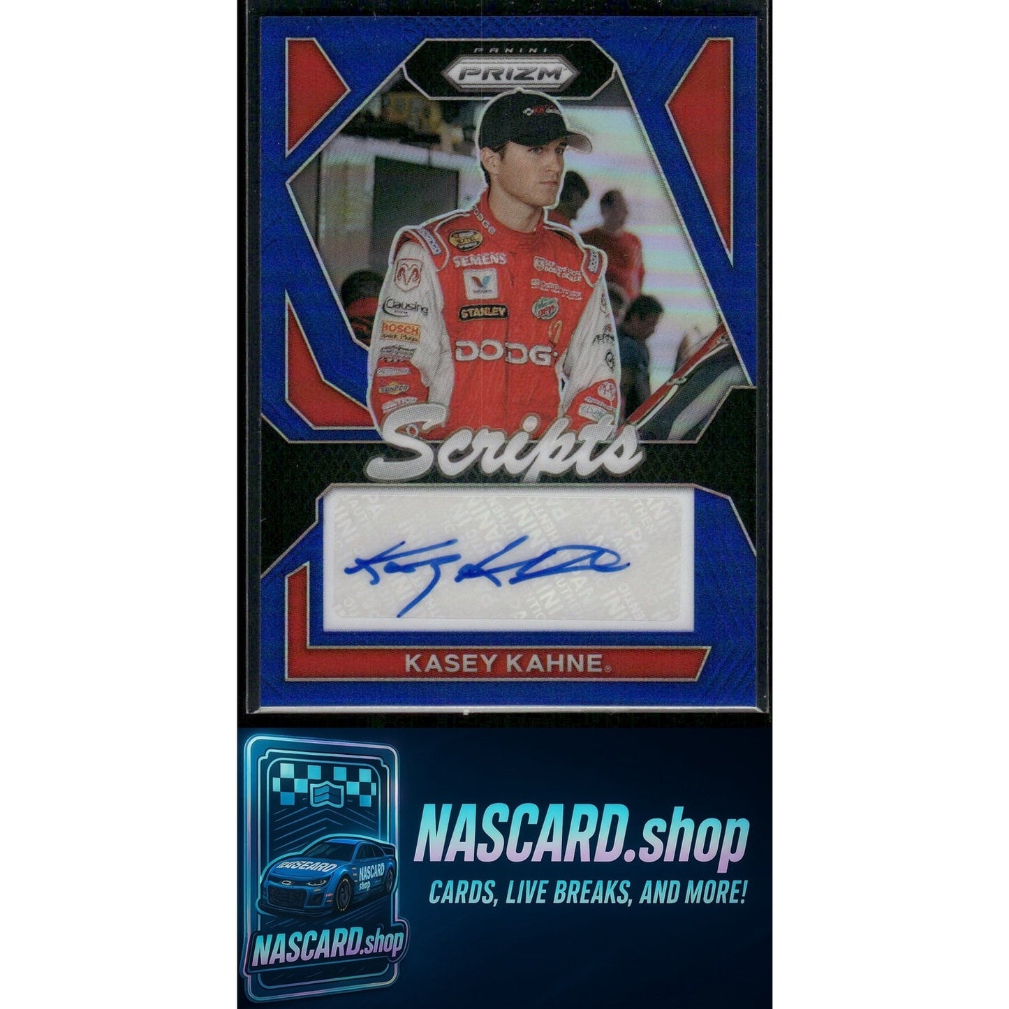 2024 Panini Prizm #S-KKE Kasey Kahne Scripts Blue #/35