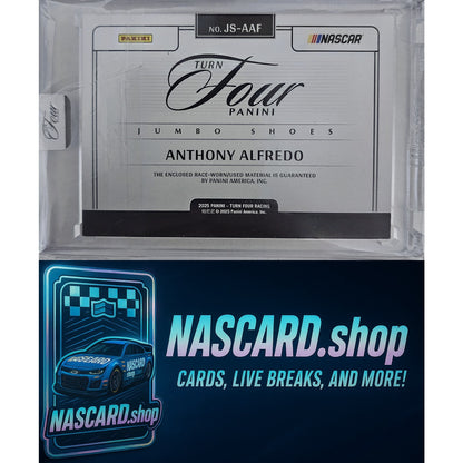 2025 Panini Turn Four Racing #JS-AAF Anthony Alfredo Jumbo Shoes Red #/10