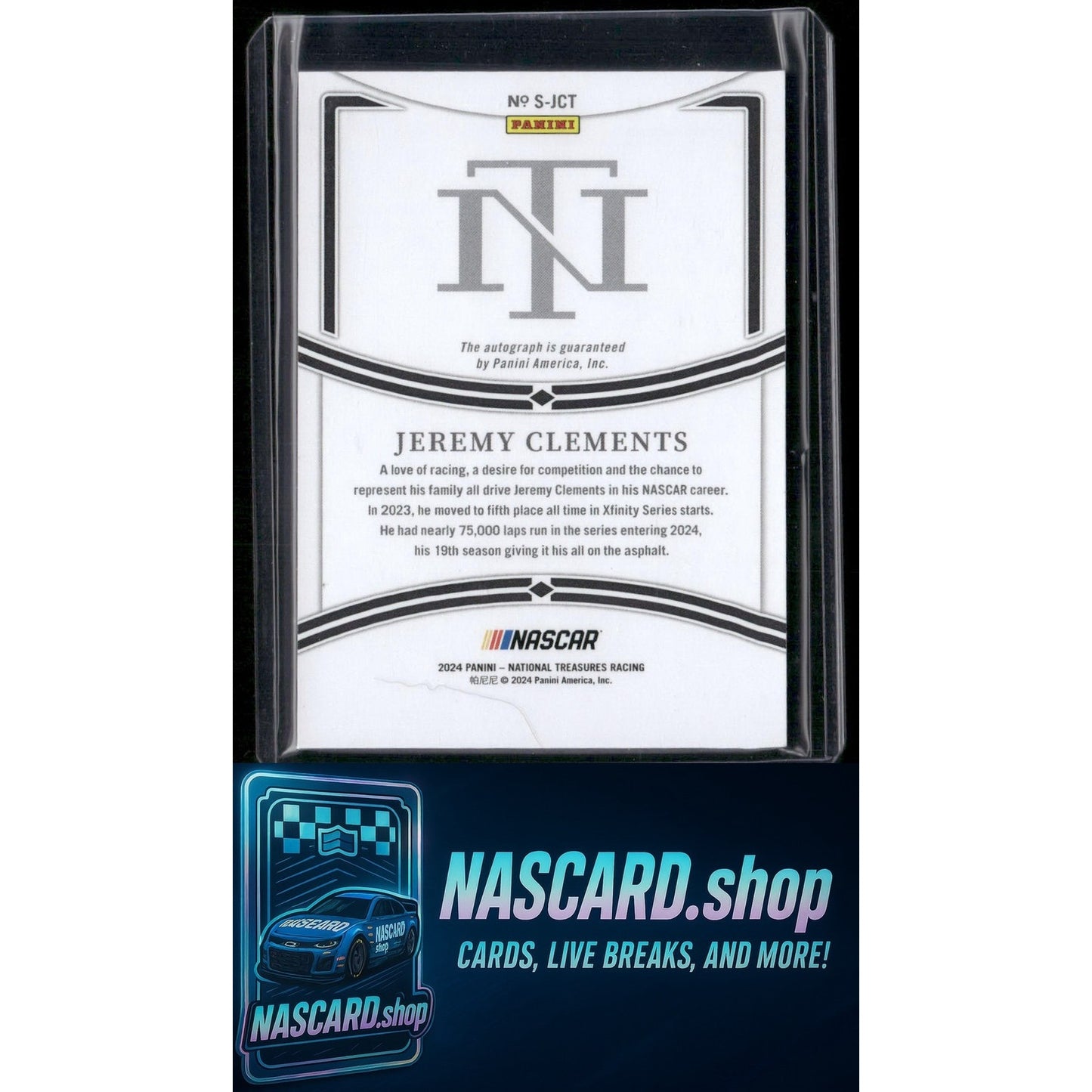 2024 Panini National Treasures #S-JGT Jeremy Clements Signatures #/99 - NASCARD.shop