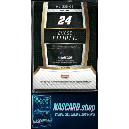 2017 Panini Select Chase Elliott Signature Swatches Duals Tie-Dye Prizms /24 - NASCARD.shop