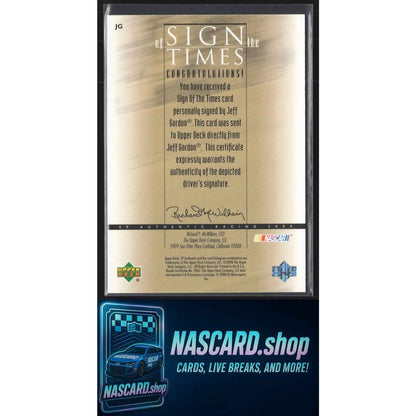 2000 SP Authentic #JG Jeff Gordon Sign of the Times Gold