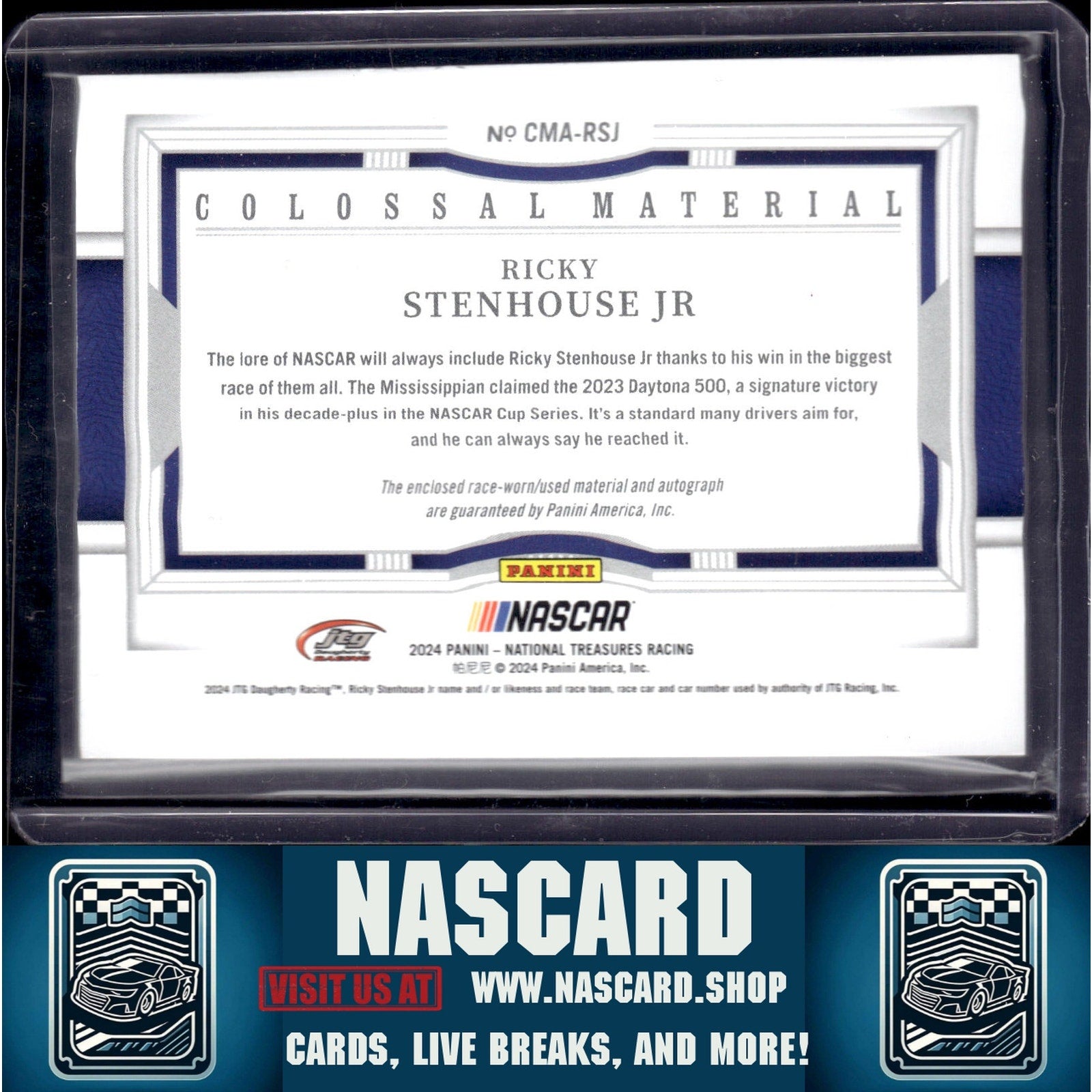 2024 National Treasures Ricky Stenhouse Jr Colossal Material Auto Red #/11 - NASCARD.shop