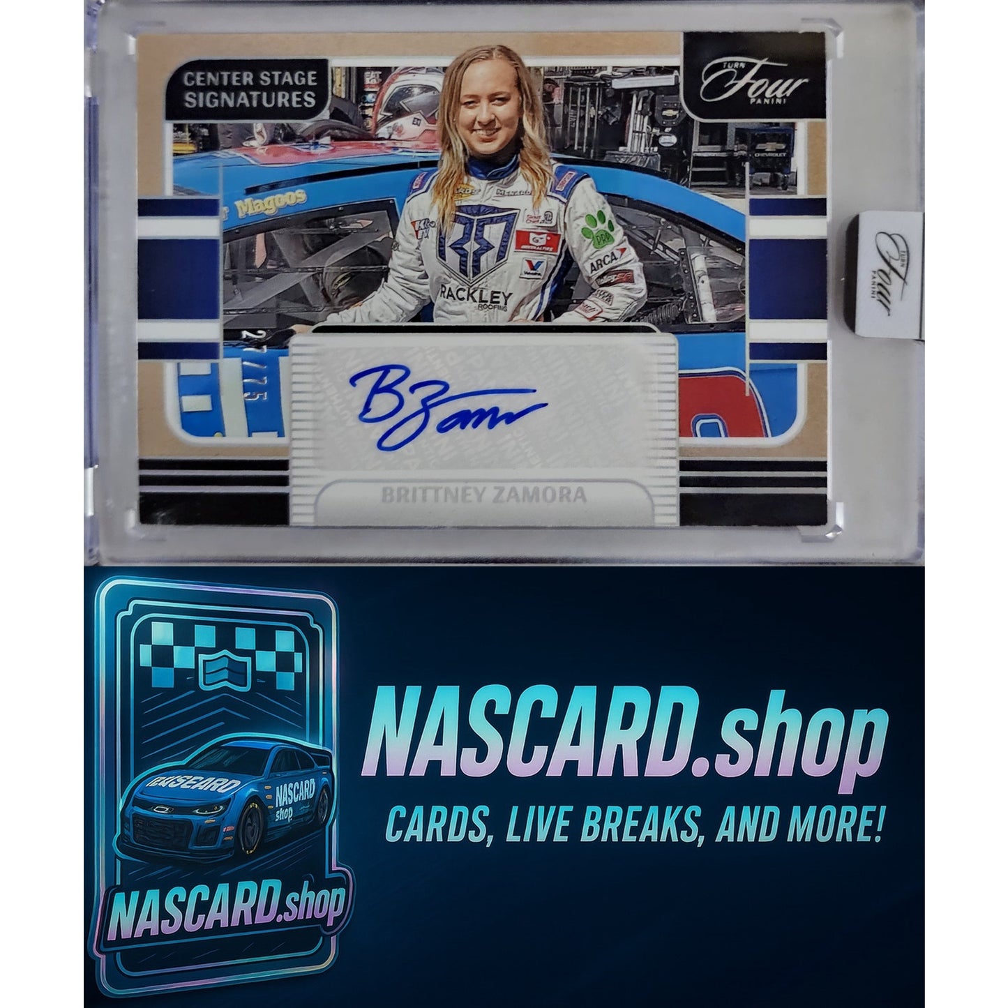2025 Panini Turn Four Brittney Zamora Center Stage Signatures Holo Silver #/75